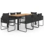Set de comedor de jardín 9 piezas PVC ratán negro y marrón de , Conjuntos de jardín - Ref: Foro24-3060111, Precio: 795,71 €, ...