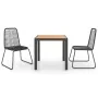 Set de comedor de jardín de 3 piezas PVC ratán negro y marrón by , Garden sets - Ref: Foro24-3060124, Price: 263,13 €, Discou...