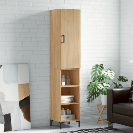 Aparador de madera contrachapada roble Sonoma 34,5x34x180 cm | Foro24.es | Tu tienda online para hogar, jardín y más Foro24.es