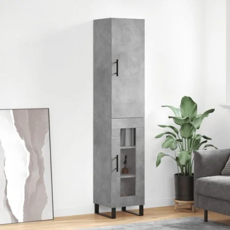 Aparador de madera contrachapada gris hormigón 34,5x34x180 cm | Foro24.es | Tu tienda online para hogar, jardín y más Foro24.es