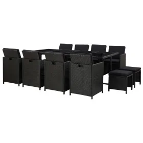 Set comedor de jardín 13 piezas y cojines ratán sintético negro by , Garden sets - Ref: Foro24-46534, Price: 915,67 €, Discou...