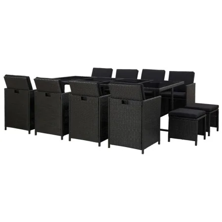Set comedor de jardín 13 piezas y cojines ratán sintético negro by , Garden sets - Ref: Foro24-46534, Price: 915,67 €, Discou...