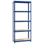 Estantería almacenaje 5 niveles azul madera contrachapada acero by , Industrial shelving - Ref: Foro24-152856, Price: 52,02 €...
