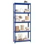 Estantería almacenaje 5 niveles azul madera contrachapada acero by , Industrial shelving - Ref: Foro24-152856, Price: 52,02 €...