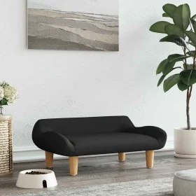 Cama para perros de tela negra 70x40x24 cm