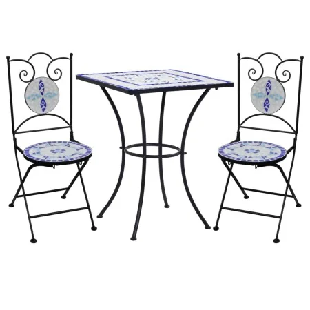 Mesa y sillas de bistró 3 piezas mosaico cerámica azul y blanco von , Gartensets - Ref: Foro24-279413, Preis: 259,61 €, Rabat...