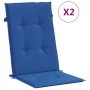 Cojín silla de jardín respaldo alto 2 uds tela azul 120x50x3 cm by , Cushions for chairs and sofas - Ref: Foro24-314116, Pric...