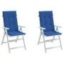 Cojín silla de jardín respaldo alto 2 uds tela azul 120x50x3 cm by , Cushions for chairs and sofas - Ref: Foro24-314116, Pric...