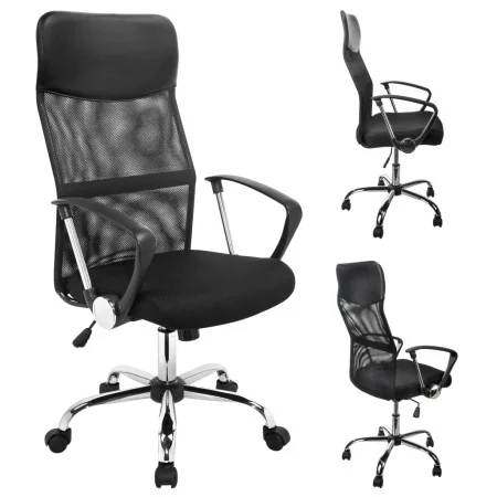 HI Silla de oficina acero negra by , Office chairs - Ref: Foro24-423978, Price: 115,20 €, Discount: -5%%