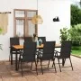 Juego de comedor de jardín 7 piezas negro y marrón von , Gartensets - Ref: Foro24-3060056, Preis: 645,01 €, Rabatt: -5%%