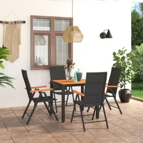 Juego de comedor para jardín 5 piezas negro y marrón de , Conjuntos de jardín - Ref: Foro24-3060077, Precio: 402,85 €, Descue...