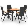 Juego de comedor para jardín 5 piezas negro y marrón by , Garden sets - Ref: Foro24-3060077, Price: 409,56 €, Discount: -5%%
