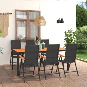 Juego de comedor para jardín 7 piezas negro y marrón von , Gartensets - Ref: Foro24-3060080, Preis: 666,89 €, Rabatt: -5%%
