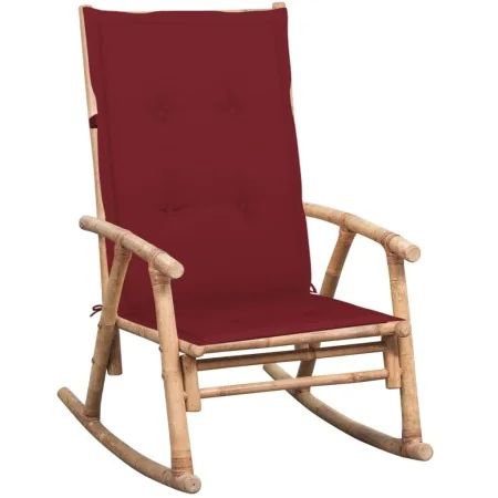 Silla mecedora con cojín bambú de , Sillas de jardín - Ref: Foro24-3063912, Precio: 128,56 €, Descuento: -5%%