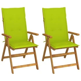 Sillas de jardín reclinables 2 uds madera maciza acacia cojines von , Gartenstühle - Ref: Foro24-3064070, Preis: 182,03 €, Ra...