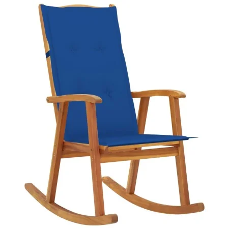 Silla mecedora con cojines madera maciza de acacia by , Garden chairs - Ref: Foro24-3064189, Price: 198,55 €, Discount: -5%%