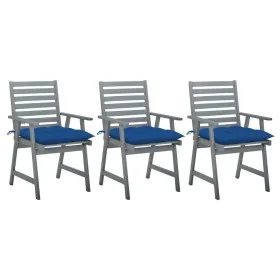 Sillas comedor de jardín 3 uds madera maciza