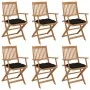 Sillas de jardín plegables 6 uds y cojines madera maciza acacia von , Gartenstühle - Ref: Foro24-3065483, Preis: 345,23 €, Ra...
