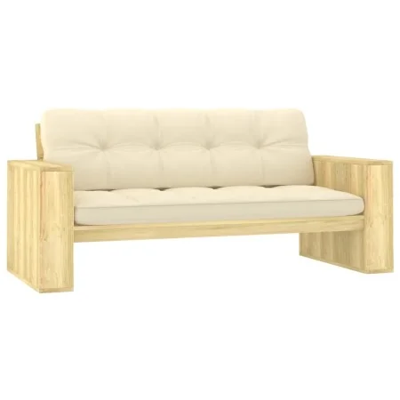 Banco de jardín y cojines crema madera de pino impregnada 179cm by , garden benches - Ref: Foro24-3065758, Price: 336,86 €, D...