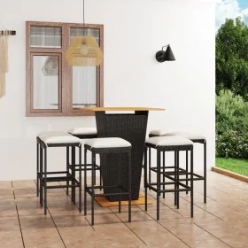 9-piece garden bar furniture set and black PE rattan cushions by vidaXL, Garden sets - Ref: Foro24-3064854, Price: 439,76 €, ...
