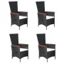 Juego de comedor para jardín 5 piezas negro de , Conjuntos de jardín - Ref: Foro24-3068757, Precio: 643,41 €, Descuento: -5%%