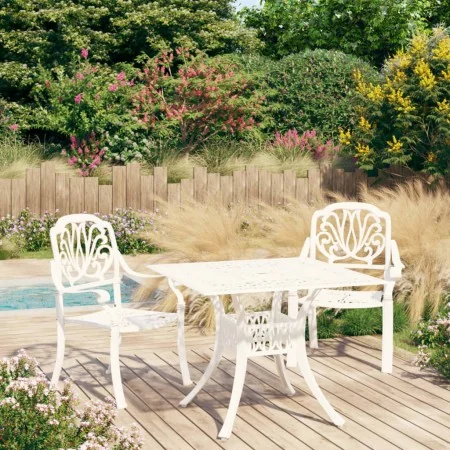Mesa y sillas de bistró 3 piezas aluminio fundido blanco von , Gartensets - Ref: Foro24-3070579, Preis: 552,90 €, Rabatt: -5%%