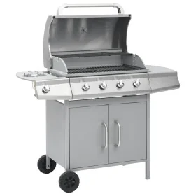 Barbacoa grill de gas 4+1 quemadores plateada de , Barbacoas - Ref: Foro24-3072537, Precio: 451,20 €, Descuento: -5%%