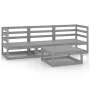 Juego de muebles de jardín 4 piezas gris madera maciza de pino de , Conjuntos de jardín - Ref: Foro24-3075326, Precio: 179,50...