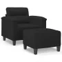 Sillón con taburete tela de microfibra negro 60 cm von , Sofas - Ref: Foro24-3201228, Preis: 218,18 €, Rabatt: -5%%