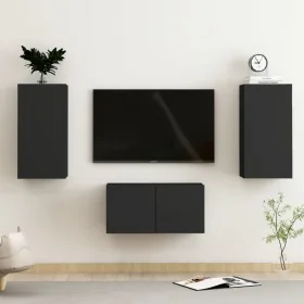 Set de muebles de salón TV 3 pzas madera de ingeniería negro von , TV-Möbel - Ref: Foro24-3078762, Preis: 87,59 €, Rabatt: -5%%