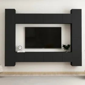 Set de muebles de salón TV 10 piezas madera ingeniería negro von , TV-Möbel - Ref: Foro24-3078757, Preis: 395,32 €, Rabatt: -5%%
