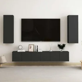 Juego de muebles de TV 5 piezas madera