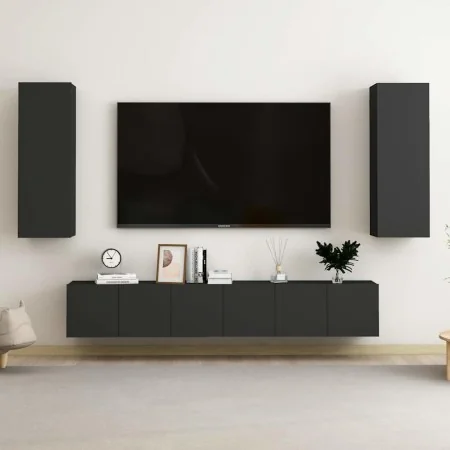 Juego de muebles de TV 5 piezas madera contrachapada negro von , TV-Möbel - Ref: Foro24-3078748, Preis: 177,12 €, Rabatt: -5%%