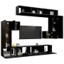 Set de muebles para TV 8 piezas madera contrachapada negro de , Muebles TV - Ref: Foro24-3078830, Precio: 435,21 €, Descuento...