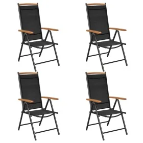 Sillas de jardín plegables 4 uds aluminio y textilene negro von , Gartenstühle - Ref: Foro24-41733, Preis: 290,52 €, Rabatt: ...