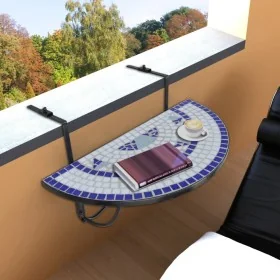 Mesa de balcón colgante mosaico azul y blanco von , Gartentische - Ref: Foro24-41124, Preis: 93,47 €, Rabatt: -5%%