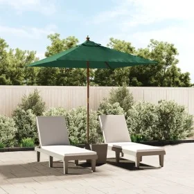 Sombrilla de jardín con poste de madera verde 198x198x231 cm by , Umbrellas - Ref: Foro24-363184, Price: 47,66 €, Discount: -5%%