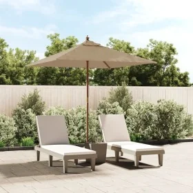 Sombrilla de jardín poste de madera gris taupé 198x198x231 cm de , Sombrillas - Ref: Foro24-363186, Precio: 48,62 €, Descuent...
