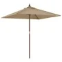 Sombrilla de jardín poste de madera gris taupé 198x198x231 cm de , Sombrillas - Ref: Foro24-363186, Precio: 49,45 €, Descuent...