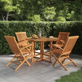 Set de comedor de jardín plegable 5 pzas madera maciza de teca von , Gartensets - Ref: Foro24-3096574, Preis: 574,96 €, Rabat...