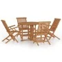 Set de comedor de jardín plegable 5 pzas madera maciza de teca de , Conjuntos de jardín - Ref: Foro24-3096574, Precio: 574,96...