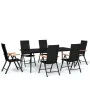 Juego de comedor para jardín 7 piezas negro by , Garden sets - Ref: Foro24-3099123, Price: 559,55 €, Discount: -5%%