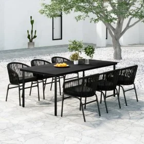Juego de comedor para jardín 7 piezas negro by , Garden sets - Ref: Foro24-3099225, Price: 813,64 €, Discount: -5%%