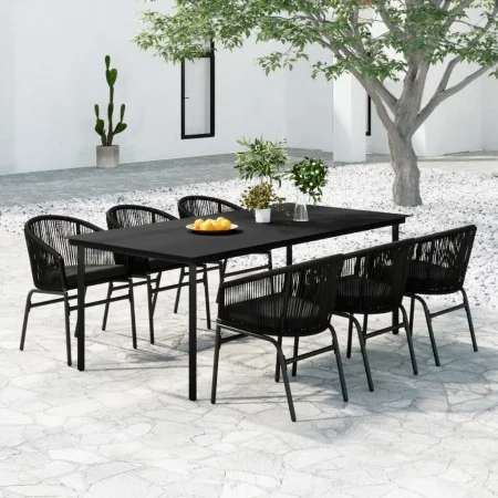 Juego de comedor para jardín 7 piezas negro by , Garden sets - Ref: Foro24-3099225, Price: 813,64 €, Discount: -5%%