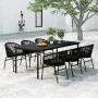 Juego de comedor para jardín 7 piezas negro by , Garden sets - Ref: Foro24-3099225, Price: 813,64 €, Discount: -5%%