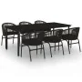 Juego de comedor para jardín 7 piezas negro by , Garden sets - Ref: Foro24-3099225, Price: 813,64 €, Discount: -5%%