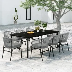 Juego de comedor de jardín 9 piezas ratán sintético gris von , Gartensets - Ref: Foro24-3099238, Preis: 882,10 €, Rabatt: -5%%