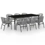 Juego de comedor de jardín 9 piezas ratán sintético gris von , Gartensets - Ref: Foro24-3099238, Preis: 882,10 €, Rabatt: -5%%