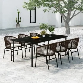 Juego de comedor de jardín 7 piezas marrón by , Garden sets - Ref: Foro24-3099231, Price: 920,16 €, Discount: -5%%