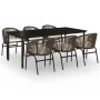 Juego de comedor de jardín 7 piezas marrón by , Garden sets - Ref: Foro24-3099231, Price: 938,98 €, Discount: -5%%